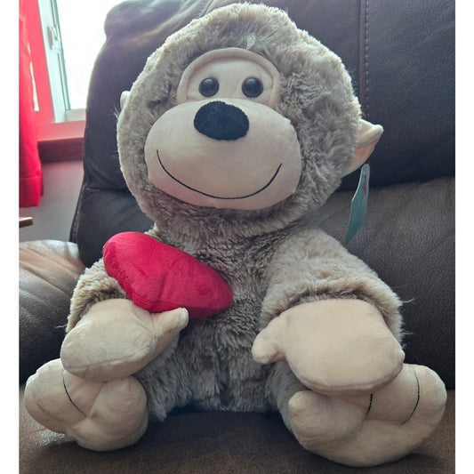 Play Right Hug Me Valentines Day Monkey Valentine Valentine's w/ Red Heart