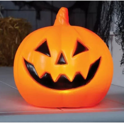 8" Lit Pumpkin Halloween Decor