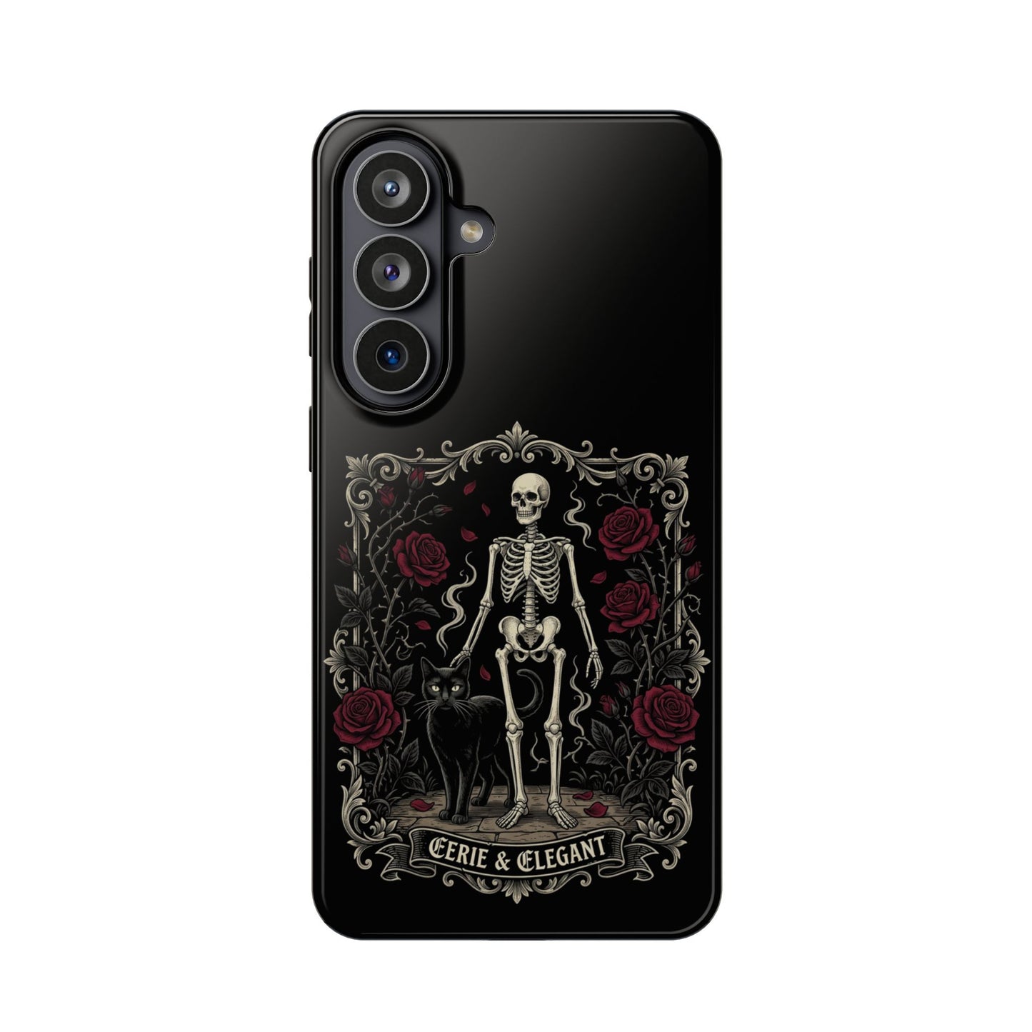 Eerie & Elegant Skeleton Phone Case — Magnetic Impact-Resistant
