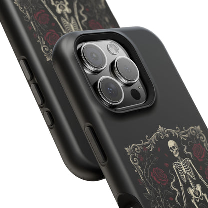 Eerie & Elegant Skeleton Phone Case — Magnetic Impact-Resistant