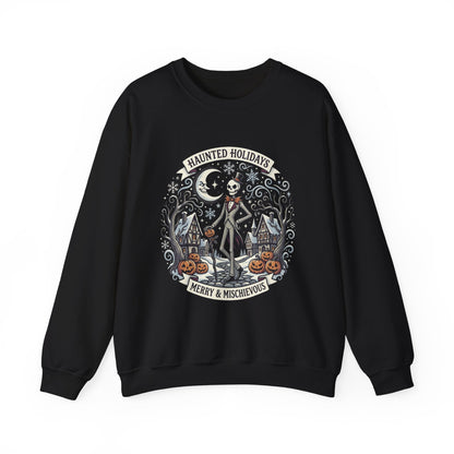 Dancing Witch Graveyard Crewneck Sweatshirt | Halloween Witch Design