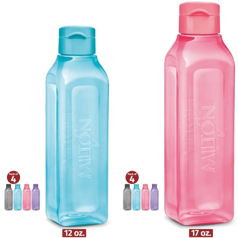 Square Reusable Water Bottle 4 Pack - 17 oz.