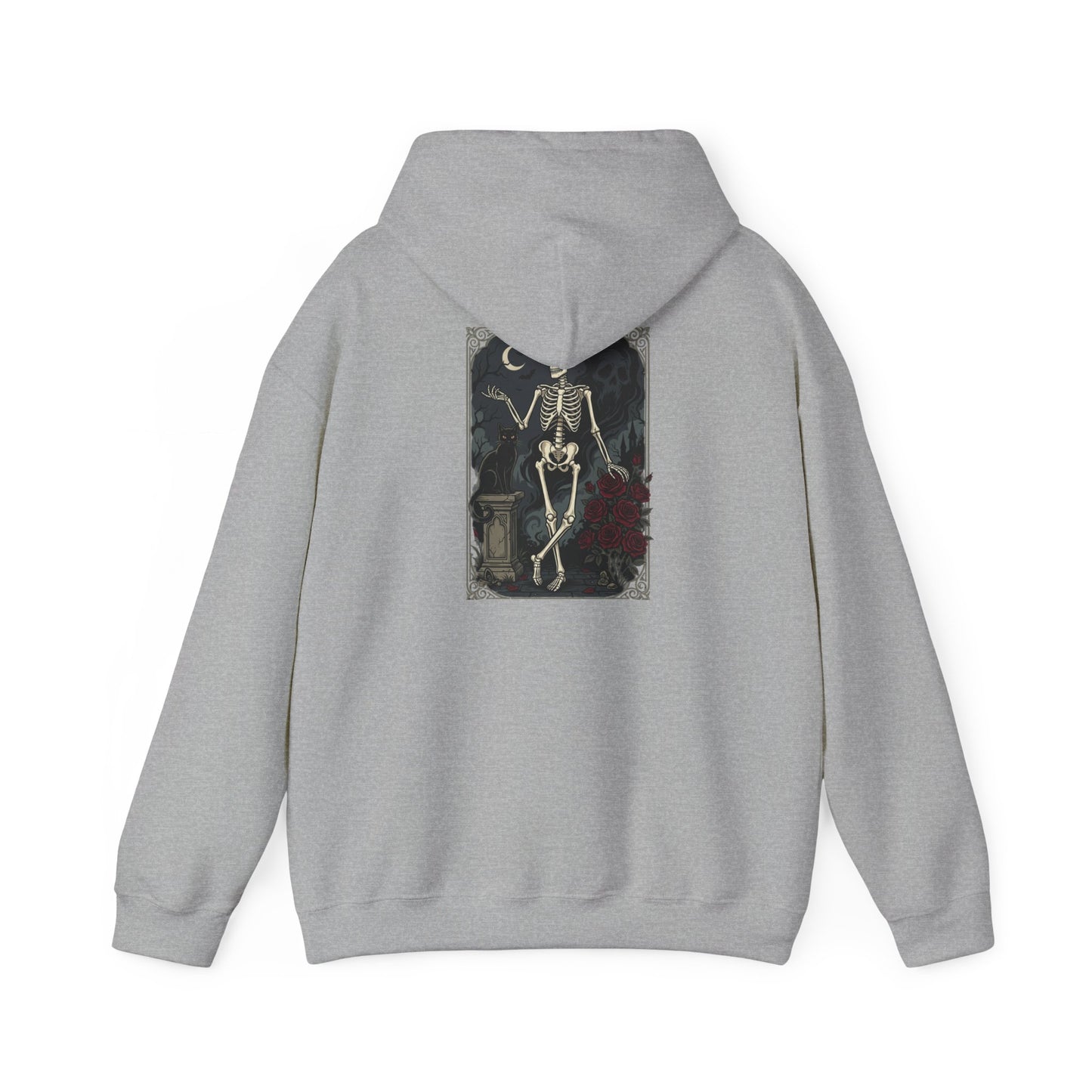 Gothic Skeleton Art Hoodie — Vintage Memento Mori Skull Design