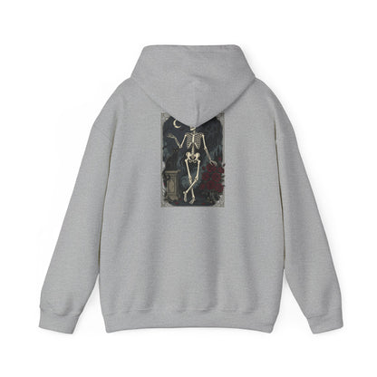 Gothic Skeleton Art Hoodie — Vintage Memento Mori Skull Design