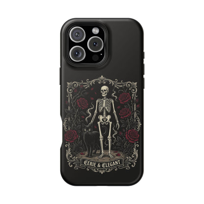 Eerie & Elegant Skeleton Phone Case — Magnetic Impact-Resistant