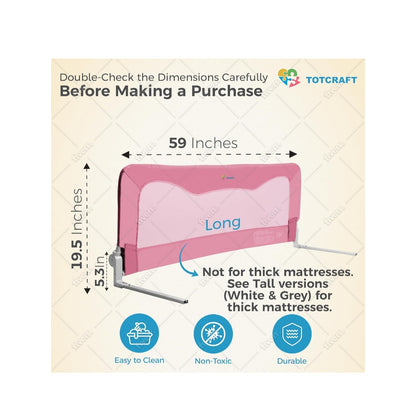 NEW Totcraft Pink Baby Bed Rail Extra Long