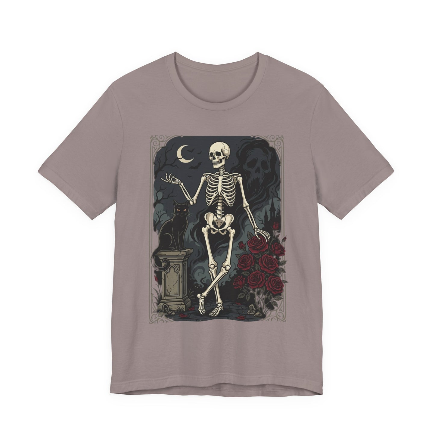 Skeleton Vintage Tarot Tee – Retro Gothic Skull Shirt