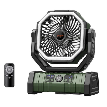 Portable Tent Camping Fan with LED Light and Remote Control