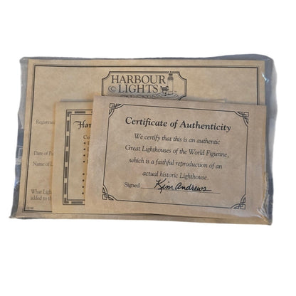 Harbour Lights Autographed Cape Hatteras Collectible Lighthouse Certificate of Authenticity