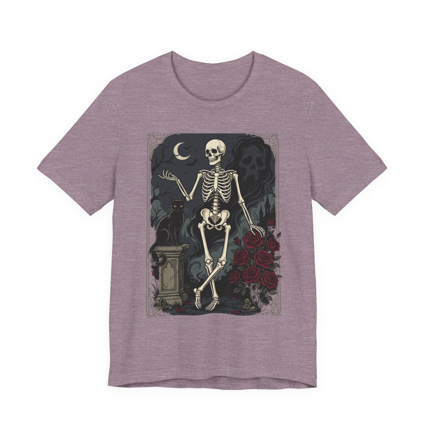 Skeleton Vintage Tarot Tee – Retro Gothic Skull Shirt