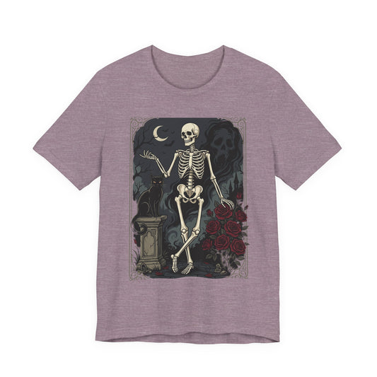Skeleton Vintage Tarot Tee – Retro Gothic Skull Shirt