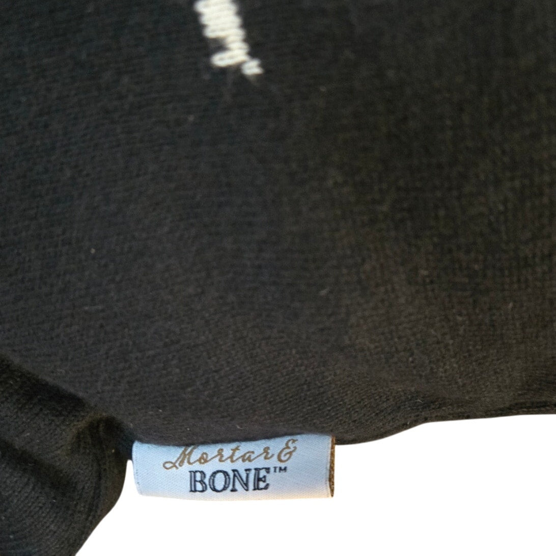 Mortar & Bone Yoga Skeleton Halloween Decor Pillow 16" x 16" New