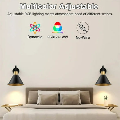 2 pack LED Battery Operated Wireless Wall Sconces with Remote Control
