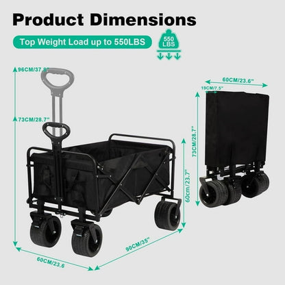 Heavy Duty 550 lb Capacity Foldable Wagon
