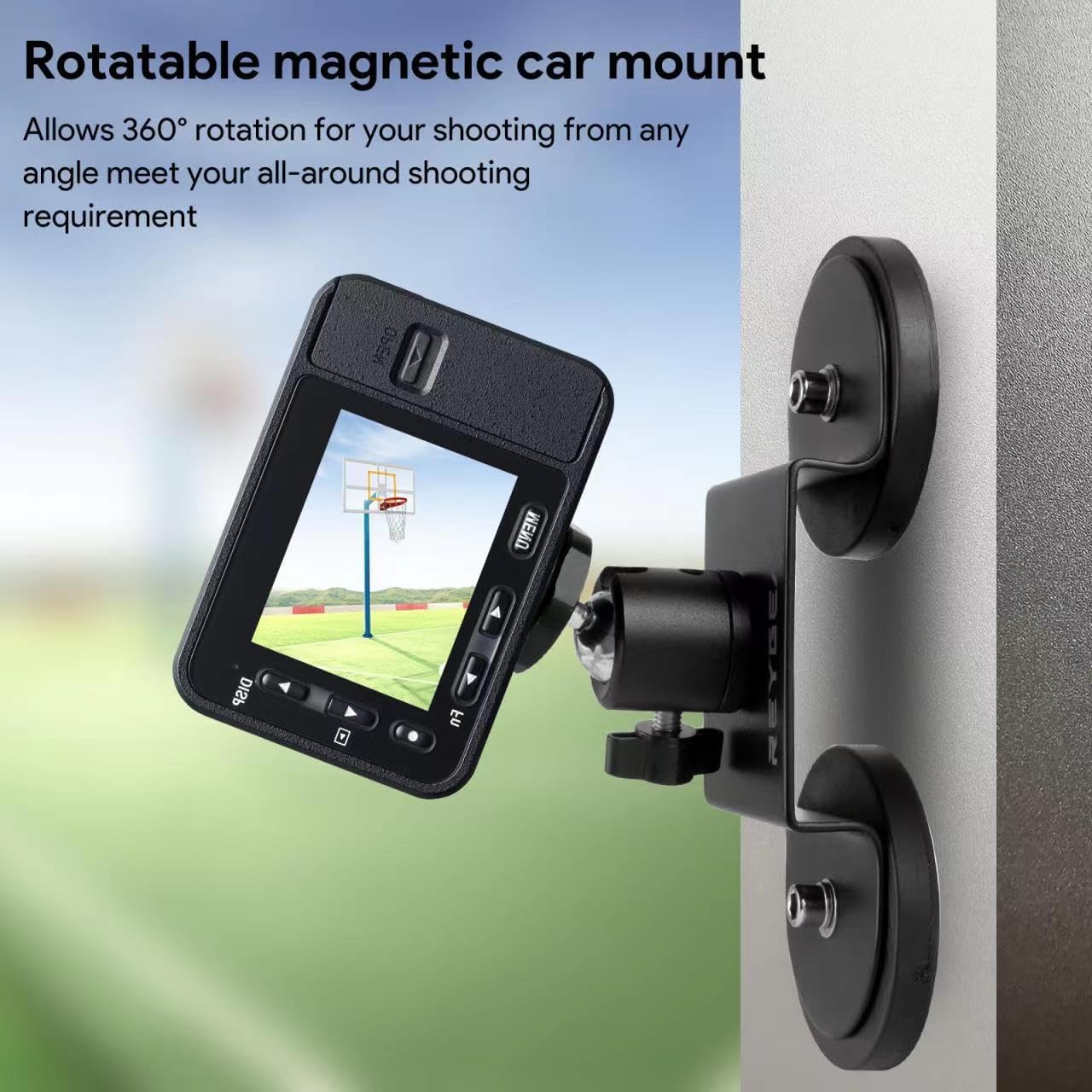 Car Magnetic Action Camera Mount Strong Suction 360 Rotation Ball Head GoPro