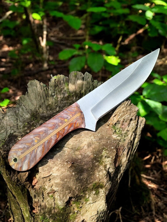 Deer Cleaning Knife D2 Steel Blade & Pine-Cone Handle
