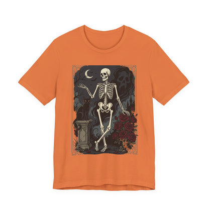 Skeleton Vintage Tarot Tee – Retro Gothic Skull Shirt