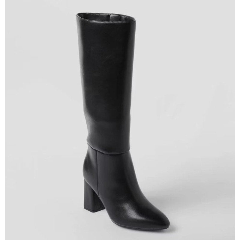 Women’s Size 7.5 Black Evangeline Heeled Boots w/ Memory Foam Insole A New Day