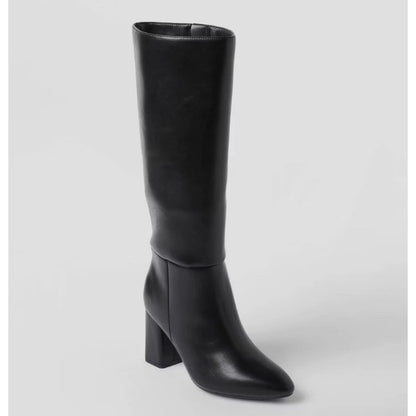 Women’s Size 7.5 Black Evangeline Heeled Boots w/ Memory Foam Insole A New Day