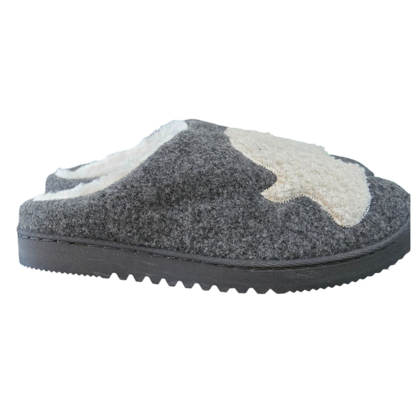 Kooba Women's Halloween Ghost Slippers - Gray & White Furry - Size Small (5-6) - New