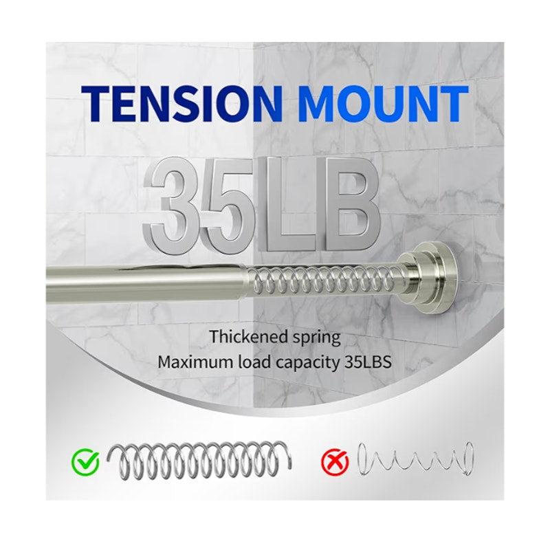 Brushed Nickel Tension Shower Curtain Rod