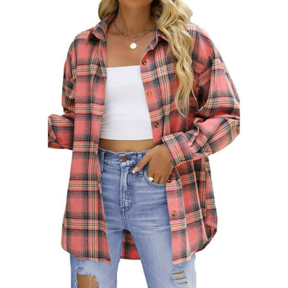 Plaid Flannel Shirt for Women Oversized