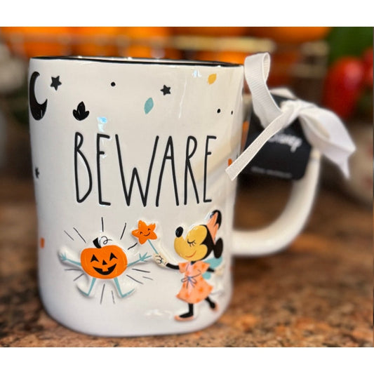 Rae Dunn Halloween Minnie Mouse 'Beware' Coffee Mug