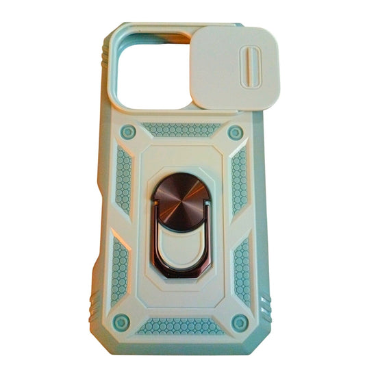 iPhone 16 Pro Kickstand Armor Case with Slide Camera Lens Protection Cover