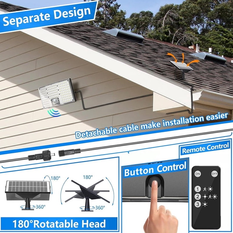 Solar Lights Outdoor 2 Pack 5500LM Motion Sensor Solar Flood Lights Security Lights