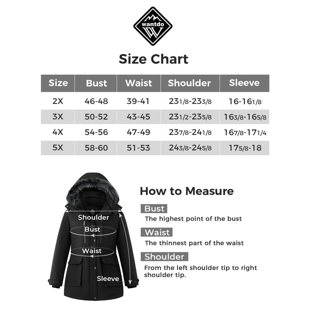 Wantdo Women's winter Waterproof Coat Size 3X