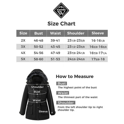Wantdo Women's winter Waterproof Coat Size 3X