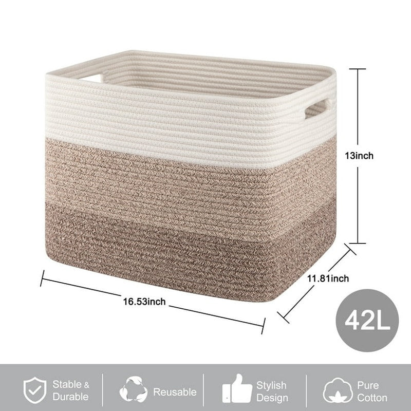 Cotton Rope storage Basket With Handles