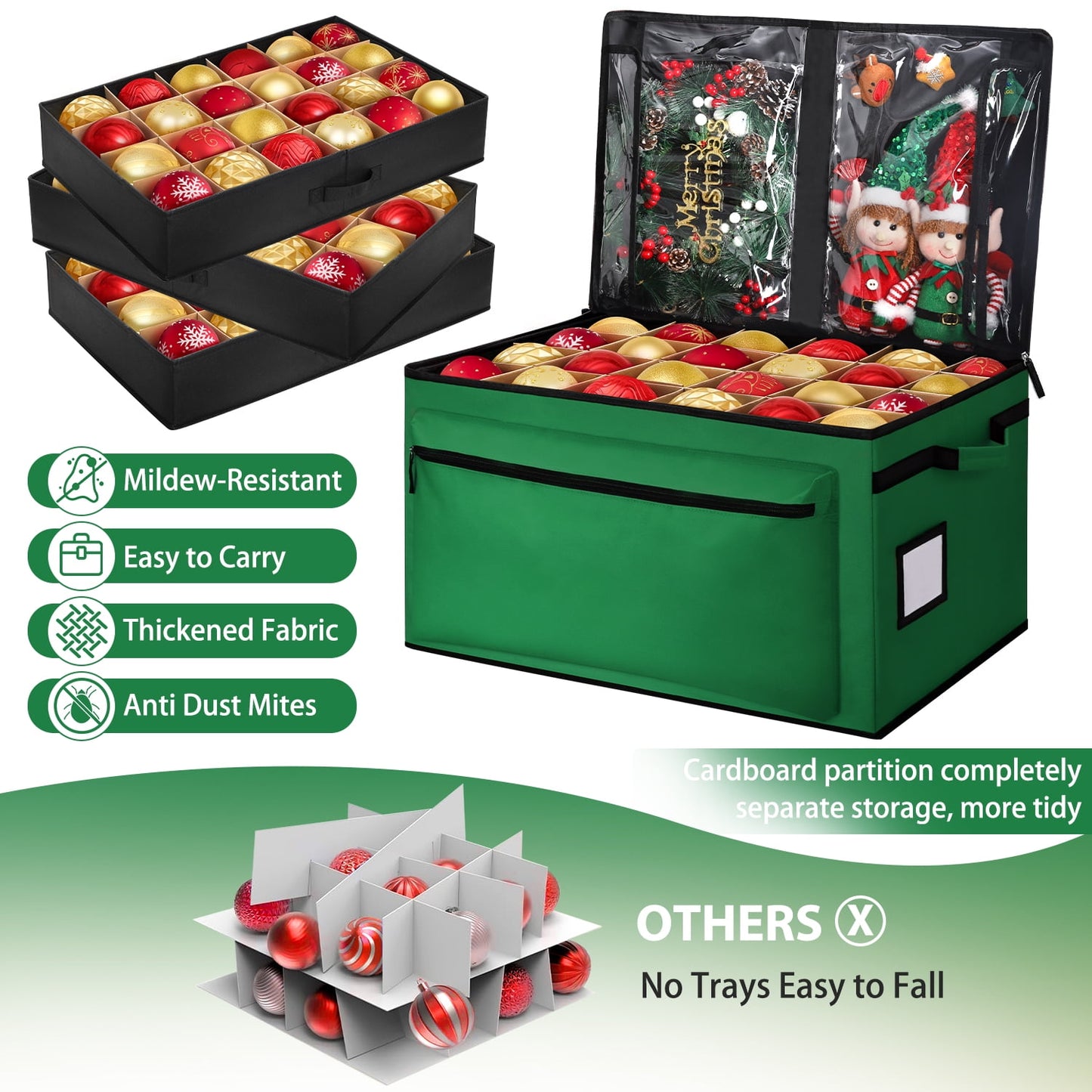 Premium Christmas Ornament Storage Container