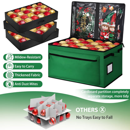 Premium Christmas Ornament Storage Container