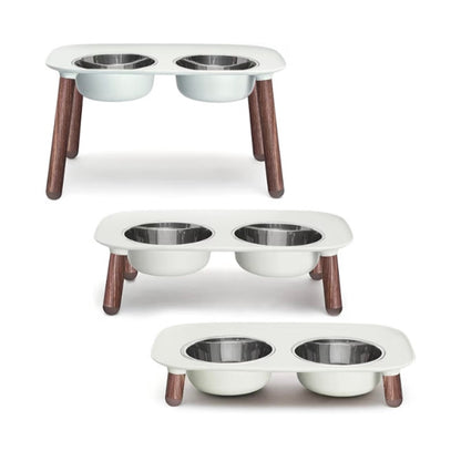 Messy Mutts Elevated Double Feeder with Stainless Bowls