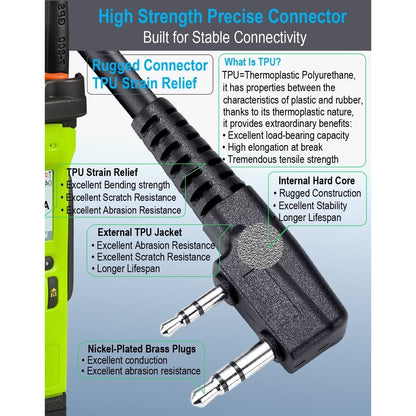 New Speaker Mic Compatible with Kenwood Radios 2 Pin Shoulder Microphone