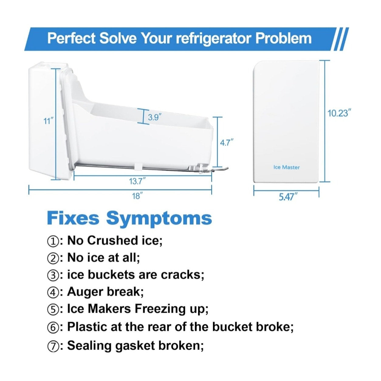 Samsung Ice Maker Replacement Bucket Tray DA97-14474C, DA97-14474A