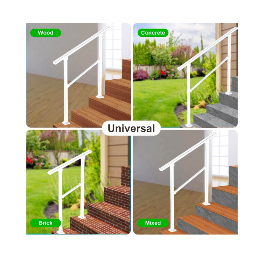 Safety Handrail Indoor/Outdoor Steps &  Stair Railing Kit, 1-2 Steps