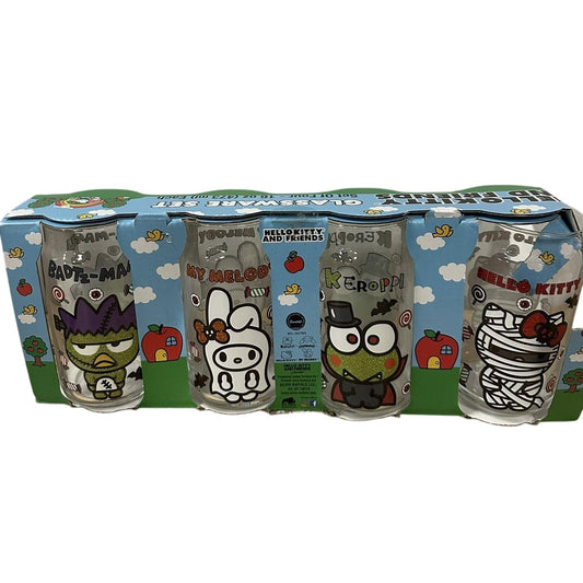 Hello Kitty and Friends BRAND NEW Halloween Glassware Set of 4 - 16oz Glasses