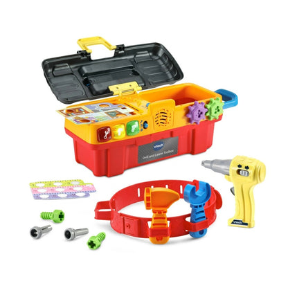 New VTech Drill and Learn Toolbox Pro with Accessories Ages 2-
-5
