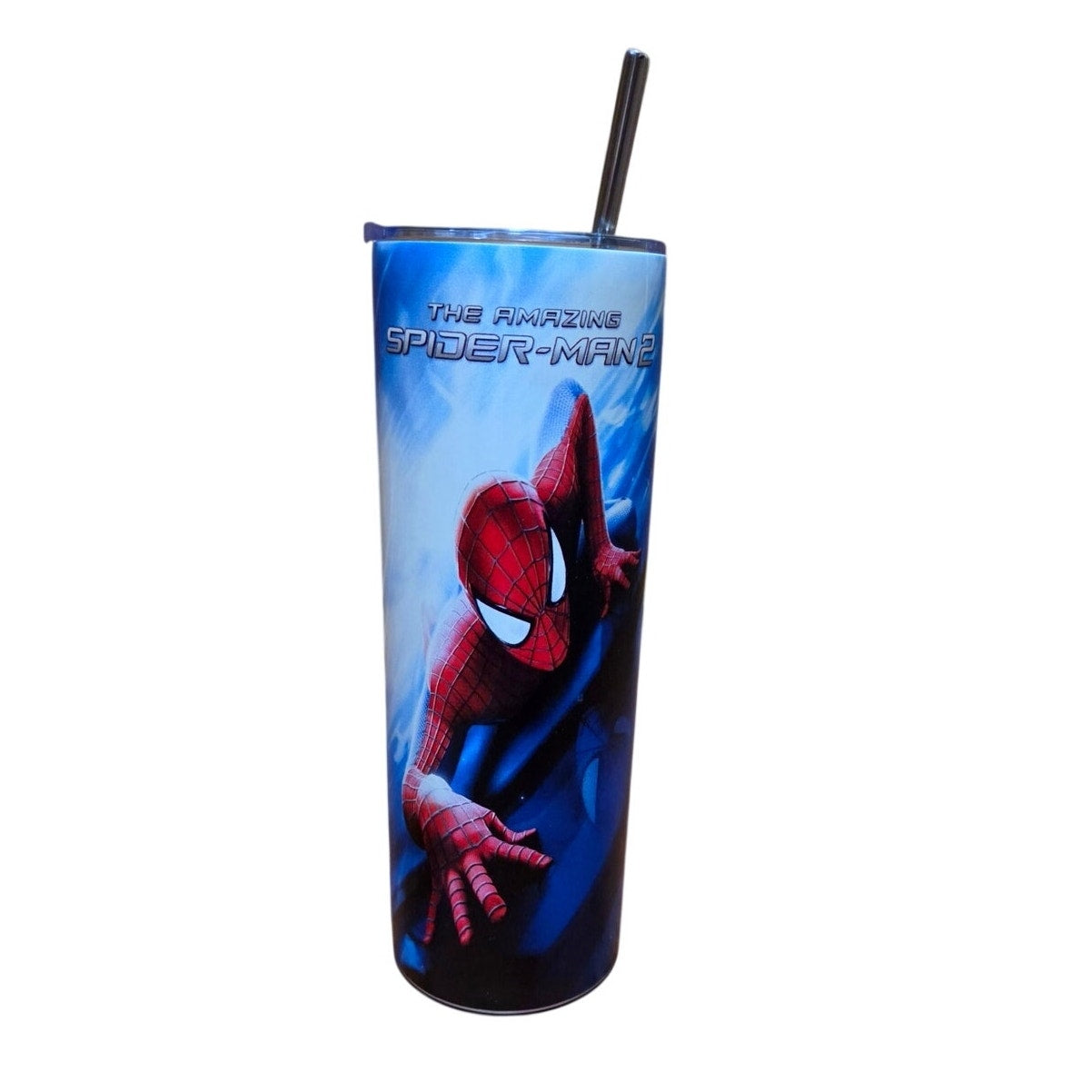Spider Man 2 Stainless Steel 20oz Tumbler w/ Stainless Steel Straw, & Lid