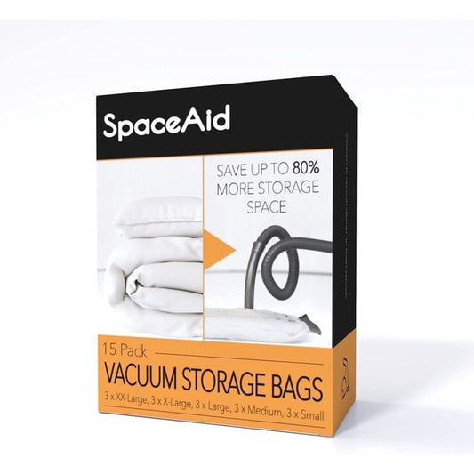 Vacuum Storage Bag Set Space Saver Sealer Compression Bags Variety 15 Pack