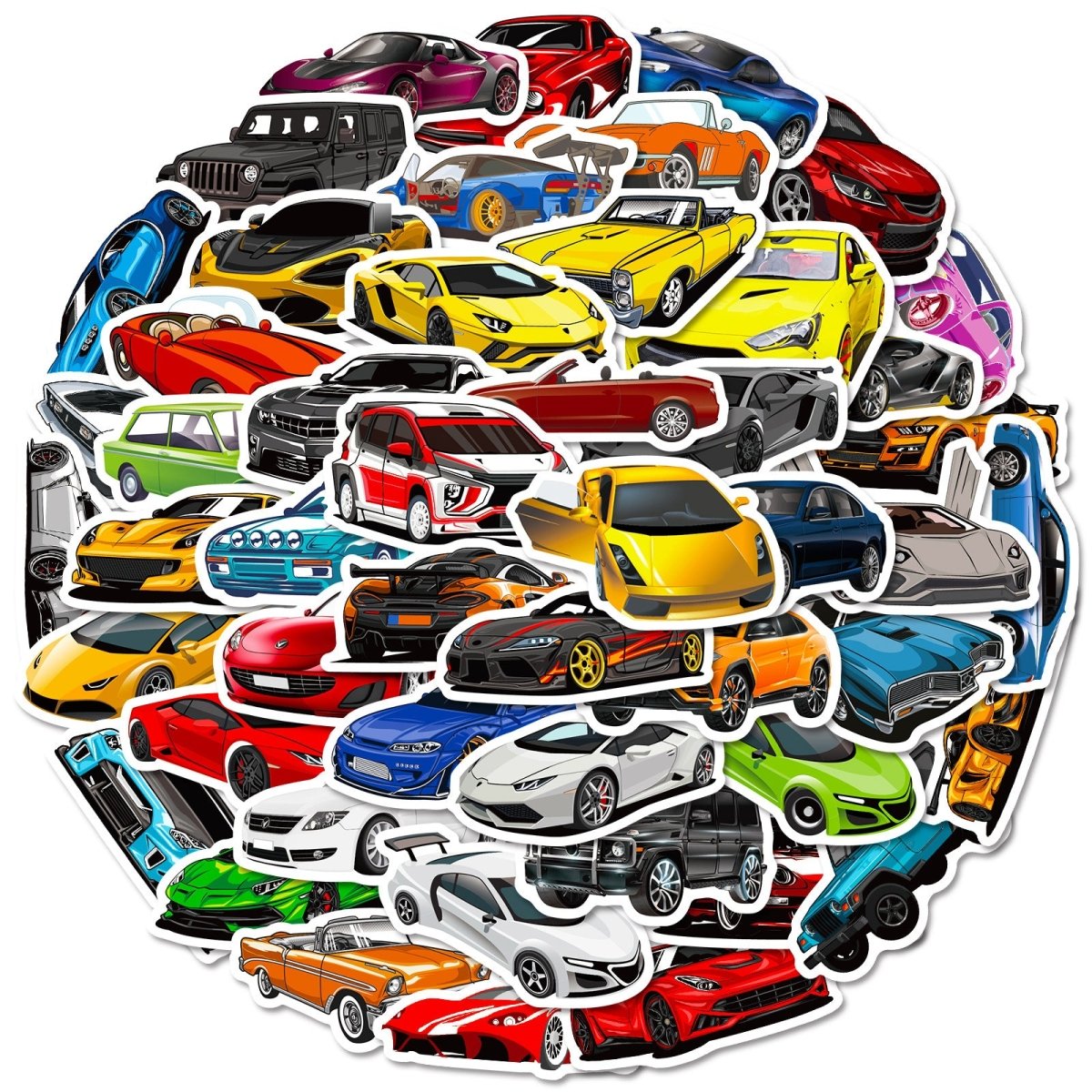 50 Sport Car Sticker Set – Cool Vinyl Decals for Decor & Gifts