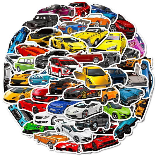 50 Sport Car Sticker Set – Cool Vinyl Decals for Decor & Gifts