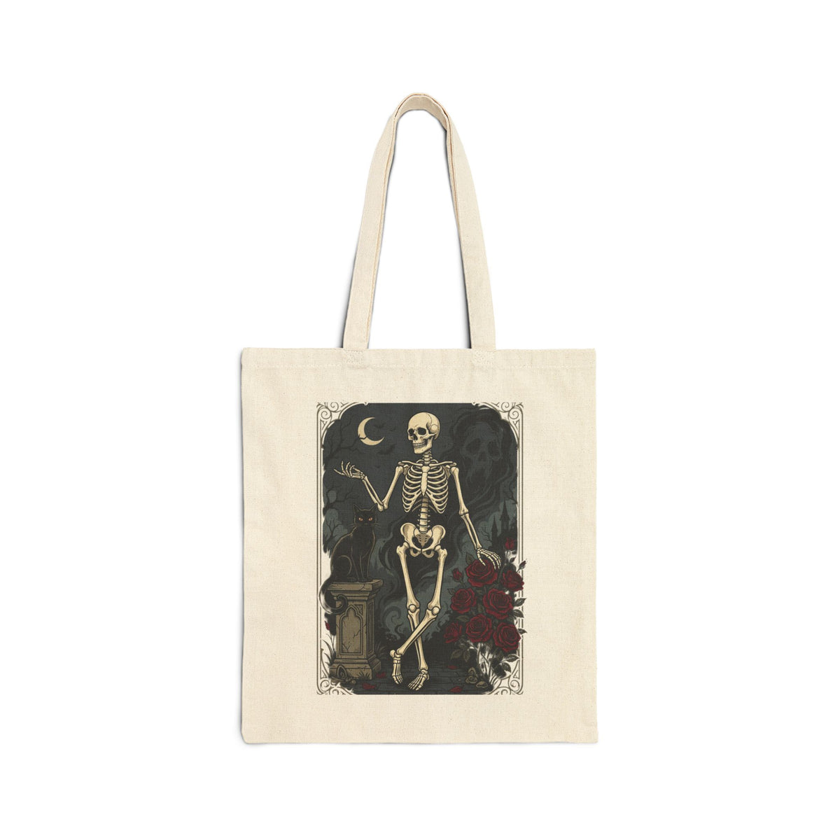 Skeleton Tarot Canvas Tote Bag