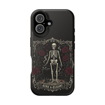 Eerie & Elegant Skeleton Phone Case — Magnetic Impact-Resistant