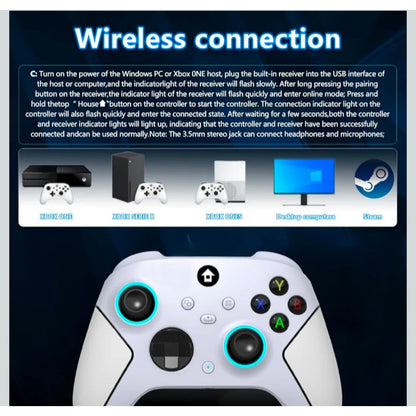 Wireless 2.4GHz Controller with 7 Colors RGB Light for Xbox