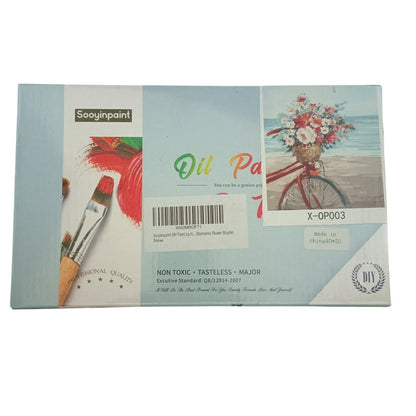 Oil Paint by Number Canvas Kit Flowers In A Basket 16x20