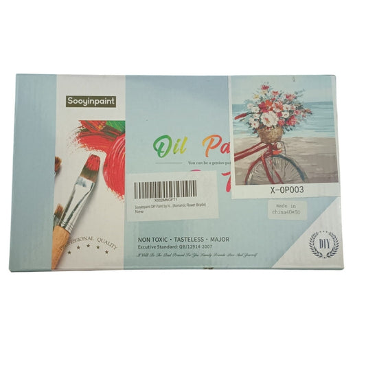 Oil Paint by Number Canvas Kit Flowers In A Basket 16x20