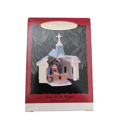 #17 Hallmark Keepsake Ornament Come All Ye Faithful Church Opens 1996 Collectors